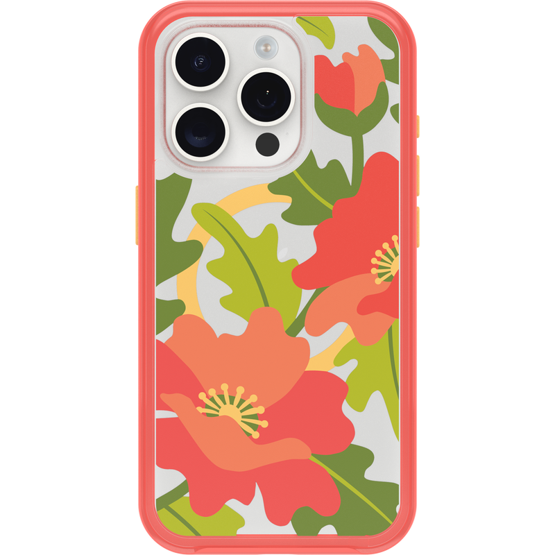 product image 2 - Coque iPhone 15 Pro Symmetry Series Clear pour MagSafe Fluttering Flora