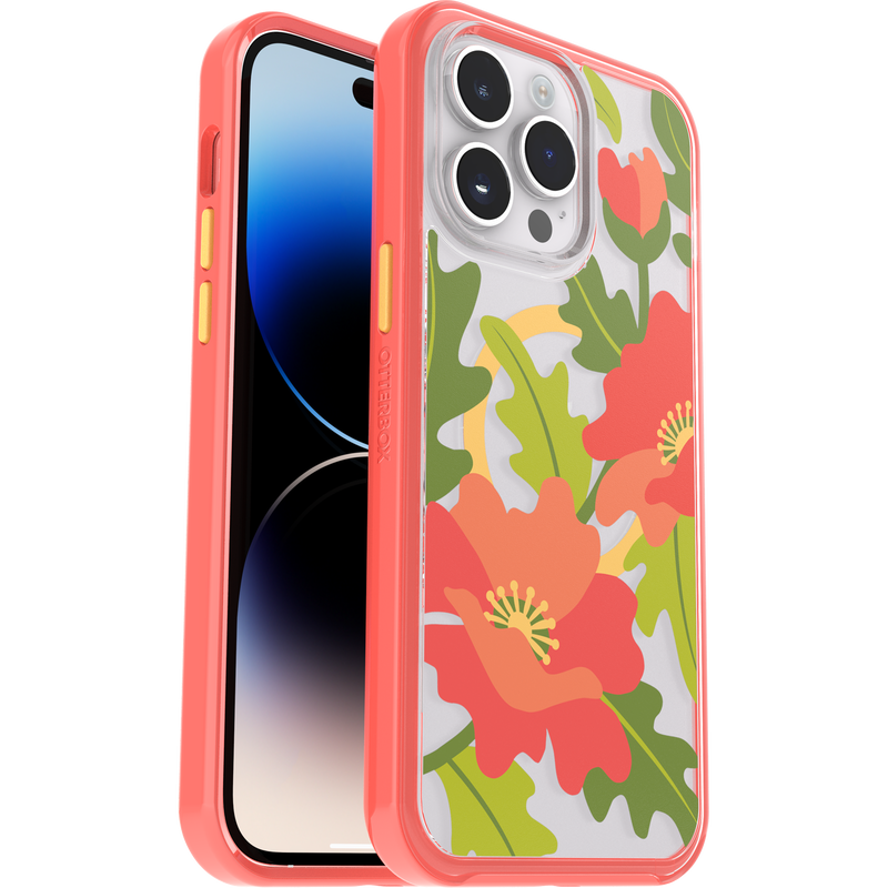 product image 1 - iPhone 14 Pro Max Funda Symmetry Series Clear para MagSafe Fluttering Flora