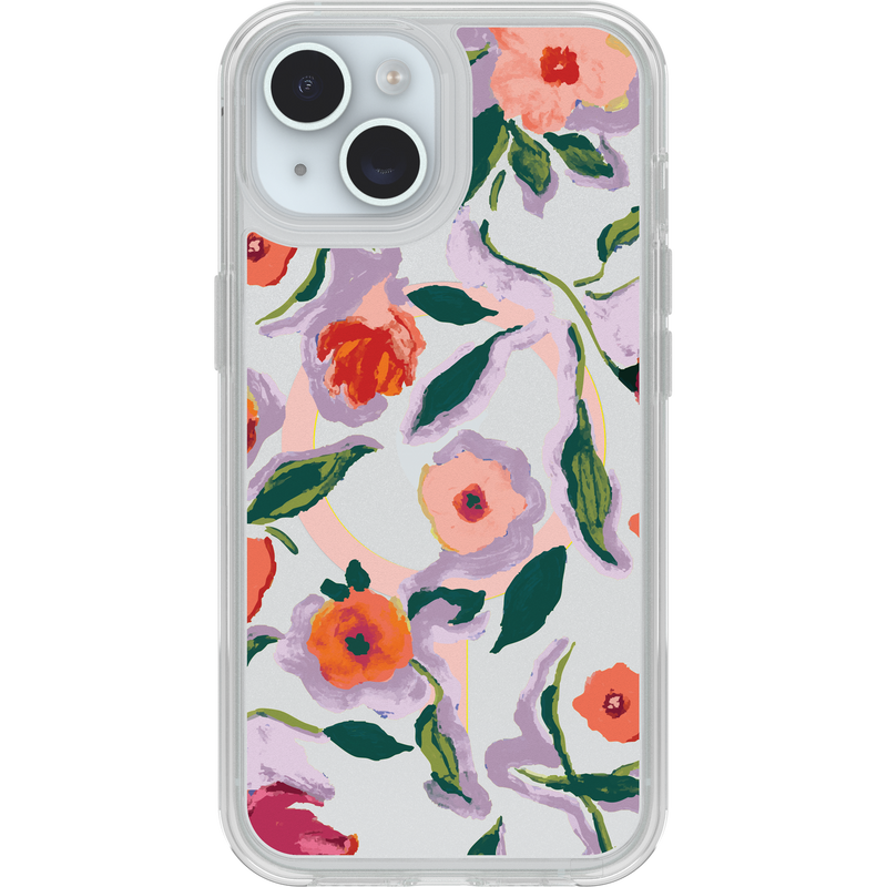 product image 1 - iPhone 16e/15/14/13 Funda Symmetry Series Clear para MagSafe Confetti of Blossoms
