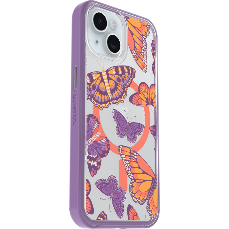 product image 3 - iPhone 13, iPhone 14 och iPhone 15 Skal Symmetry Series Clear för MagSafe Fluttering Flora
