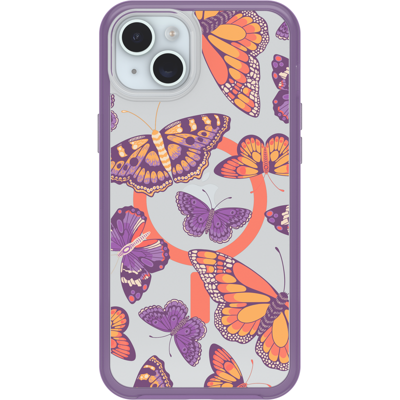 product image 2 - iPhone 14 Plus und iPhone 15 Plus Hülle Symmetry Series Clear für MagSafe Fluttering Flora
