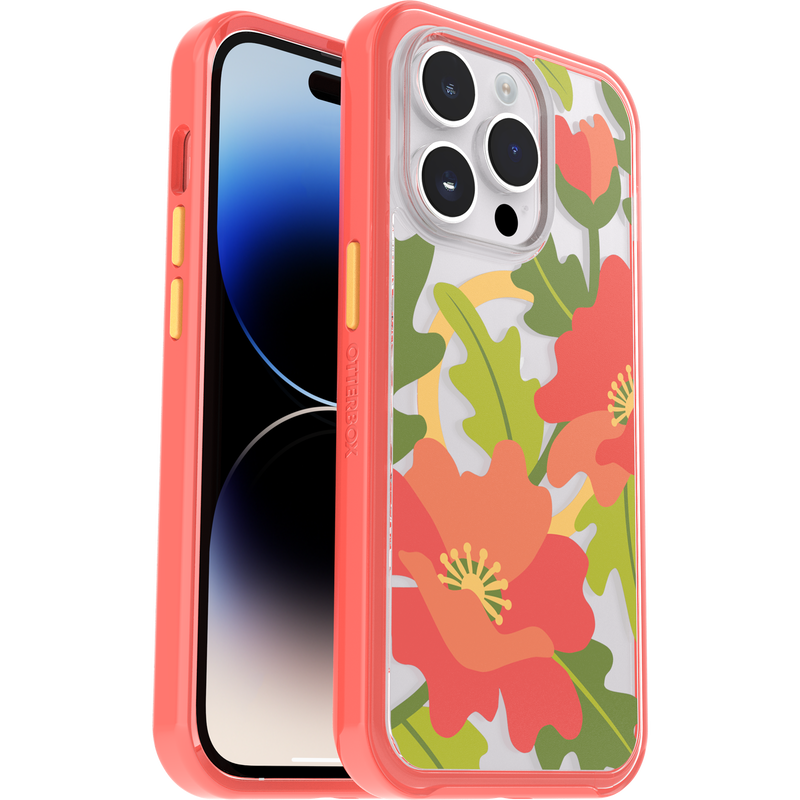 product image 1 - iPhone 14 Pro Funda Symmetry Series Clear para MagSafe Fluttering Flora