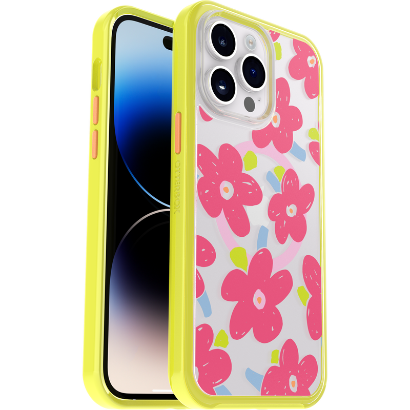 product image 1 - iPhone 14 Pro Max Funda Symmetry Series Clear para MagSafe Fluttering Flora