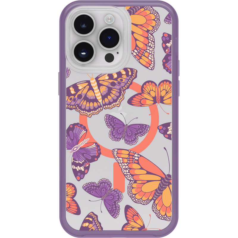 product image 2 - iPhone 14 Pro Max Funda Symmetry Series Clear para MagSafe Fluttering Flora