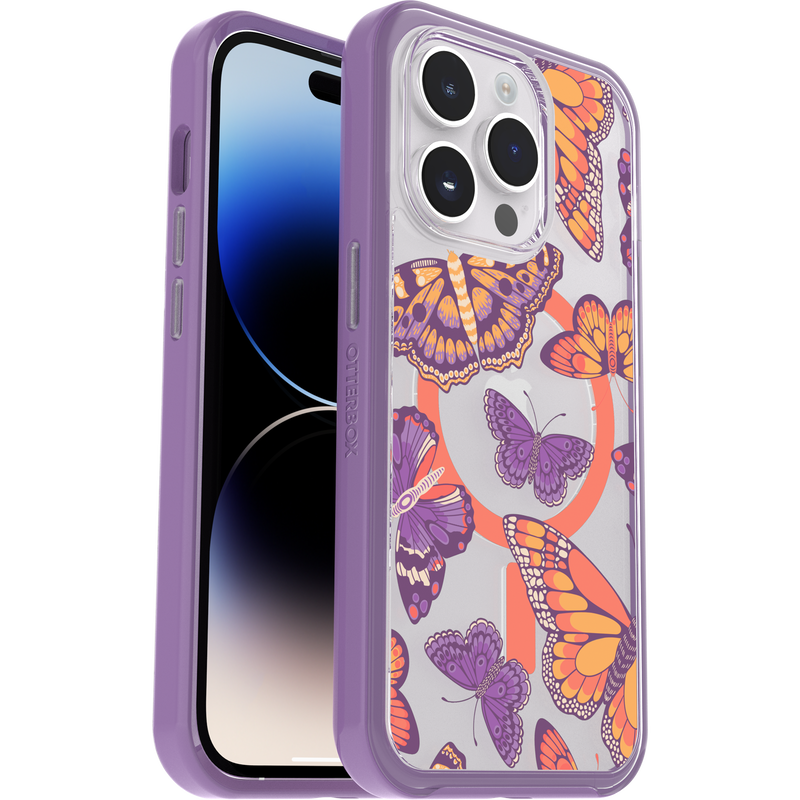 product image 1 - iPhone 14 Pro Funda Symmetry Series Clear para MagSafe Fluttering Flora
