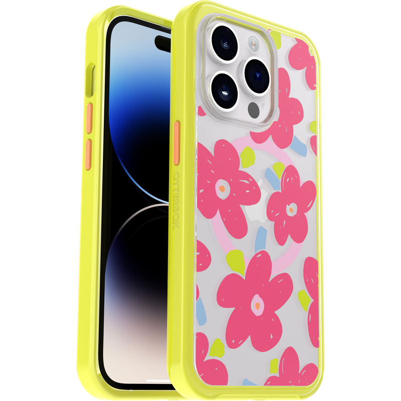 product image 1 - iPhone 14 Pro Funda Symmetry Series Clear para MagSafe Fluttering Flora