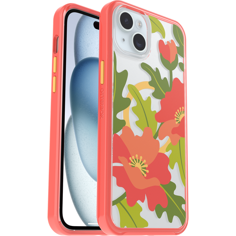 product image 1 - iPhone 14 Plus und iPhone 15 Plus Hülle Symmetry Series Clear für MagSafe Fluttering Flora