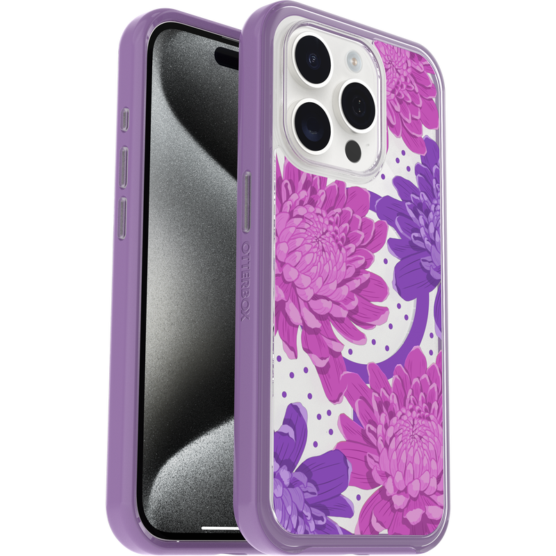 product image 1 - Coque iPhone 15 Pro Symmetry Series Clear pour MagSafe Fluttering Flora