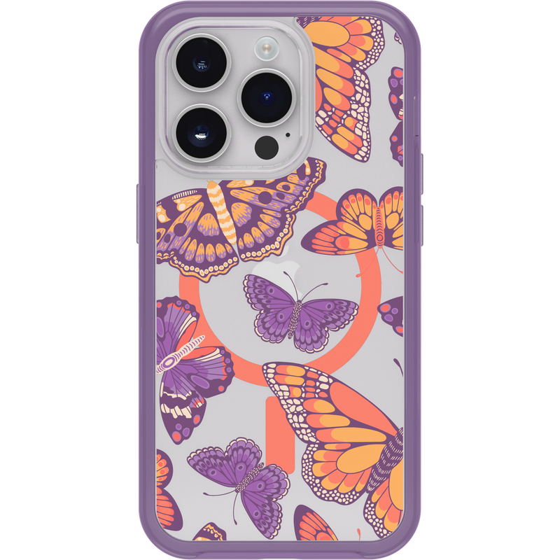 product image 2 - iPhone 14 Pro Funda Symmetry Series Clear para MagSafe Fluttering Flora